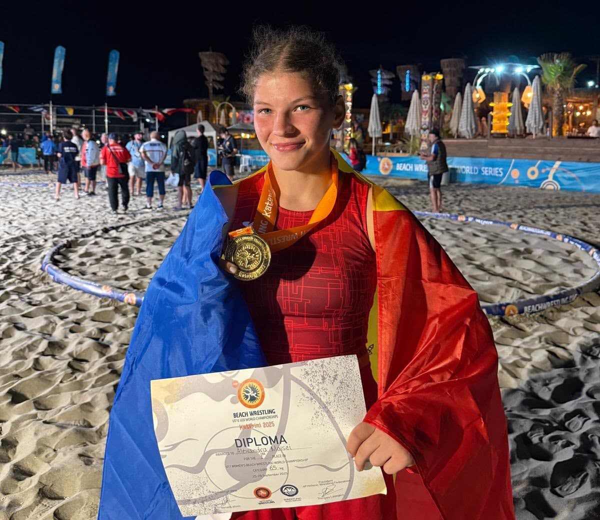 Campioană Mondială: o sportivă moldoveancă a obținut medalia de aur la Campionatul Mondial de Lupte pe Plajă U-17
